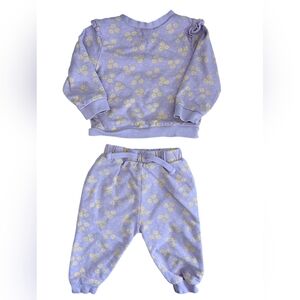 Studio Baby Floral Kids Matching Jogger Sweater Set - Purple  Yellow | 9-12m